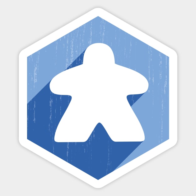 Hexagon Meeple Blue Sticker by east coast meeple